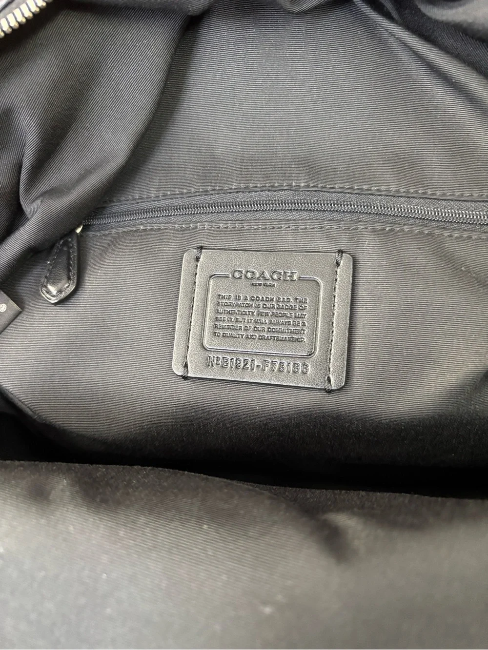 Coach Medium Charlie Backpack Signature Black Nylon Leather F73186